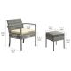 Smart Gray 3-Piece Wicker Patio Conversation Set with Beige Cushions