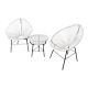 3-Pieces Wicker Outdoor Bistro Set (White)