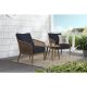 Hampton Bay Coral Vista 3-Piece Brown Wicker Outdoor Patio Bistro Set with CushionGuard Midnight Navy Blue Cushions