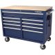 Husky 46 in. W x 24.5 in. D Standard Duty 9-Drawer Mobile Workbench Tool Chest with Solid Wood Top in Gloss Blue