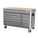 Husky 52 in. W x 24.5 in. D Standard Duty 10-Drawer Mobile Workbench Tool Chest with Solid Wood Top in Gloss Gray