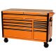 Husky 52 in. W x 24.5 in. D Standard Duty 10-Drawer Mobile Workbench Tool Chest with Solid Wood Work Top in Gloss Orange