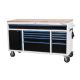 Limited Edition 61 in. W x 23 in. D 11-Drawer White Mobile Workbench Cabinet with Solid Wood Top