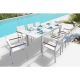 Mantona White 9-pc Aluminum Outdoor Dining Set with Sling Set in White