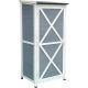 Hanover 1.7 ft. x 4.7 ft. Gray Wooden Storage Shed w/ Shelves