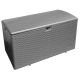 Hampton 120 Gal. Grey Resin Wicker Outdoor Storage Deck Box with Lockable Lid