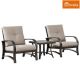3-Piece Aluminum Patio Conversation Set with Beige Sunbrella Cushions