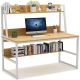 TRIBESIGNS WAY TO ORIGIN Tribesign Computer Desk w/ Hutch and Bookshelf, 47 Inches (Light Walnut)