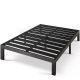 Mellow Black California King Patented Wide Steel Slats Rocky Base E Metal Platform Bed (72 in. W x 14 in. H)