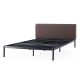Mellow 79.60 in. W x 12 in. H Espresso Brown King Bree Metal Platform Bed with Curved Upholstered Headboard Steel Slats