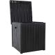 iLIVING 51 Gal. Square Black Resin Deck Box with Handles