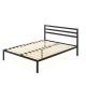 Mellow Modernist Black Queen Classic Metal Platform Bed with Headboard and Wooden Slats (59.5 in. W x 14 in. H)