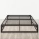 Mellow Ace of Base 12 in. Black King Hinged Metal Platform Bed Heavy Duty Steel Slats