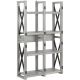 Ameriwood Home 60-inch Rustic White Metal 8-shelf Etagere Bookcase w/ Open Back