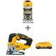 DEWALT 20V MAX Lithium-Ion Cordless Brushless Router, 20V Brushless Jigsaw, and (1) 20V 4.0Ah Battery