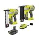 RYOBI ONE+ 18V Cordless 18-Gauge Brad Nailer with 18-Gauge Narrow Crown Stapler, 2.0 Ah Battery, and Charger