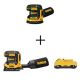 DEWALT 20V MAX Cordless Brushless 5 in. Random Orbital Sander, 20V 1/4 Sheet Sander, and (1) 20V 3.0Ah Battery