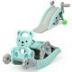 Costway Baby Rocking Horse Slide Set 4-in-1 Kids Swing Toys with Basketball Hoop Ferrule