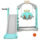 Costway 4-in-1 Toddler Climber and Swing Set with Basketball Hoop