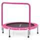 Costway 36 in. Indoor Outdoor Pink Kids Trampoline Rebounder with Full Covered Handrail and Pad