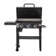Char-Griller Flat Iron 3-Burner Outdoor Griddle Gas Grill with Lid in Black