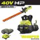 RYOBI 40V HP Brushless Whisper Series 165 MPH 730 CFM Backpack Blower & Hedge Trimmer w/ (2) 6.0 Ah Batteries & Charger