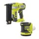 RYOBI ONE+ 18V 18-Gauge Cordless AirStrike Brad Nailer with Cordless 5 in. Random Orbit Sander