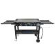Razor 37 in. 4-Burner Propane Gas Griddle Grill with Foldable Shelves in Black with Condiment Tray and Wind Guards included