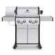 Broil King Baron S 490 Pro IR 4-Burner Propane Gas Grill in Stainless Steel with Infrared Side Burner and Rear Rotisserie Burner