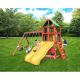 Gorilla Playsets Sweetwater Deluxe Wooden Playset with Tarp Roof, Wave Slides, Rock Wall, Sandbox & Swing Set Accessories