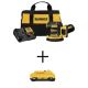 DEWALT 20V MAX XR Cordless Brushless 5 in. Random Orbital Sander with 20V 4.0Ah Compact Battery, 20V 2.0Ah Battery and Charger