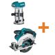 Makita 18V LXT Lithium-Ion Brushless Cordless Variable Speed Compact Router with 18V LXT 6-1/2 in. Lightweight Circular Saw