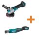 Makita 18V LXT Lithium-Ion Brushless 4-1/2 in./5 in. X-LOCK Angle Grinder with 3/8 in./1/4 in. 18V LXT Square Drive Ratchet
