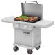 LOCO 26 in. 2-Burner Propane Flat Top Grill / Griddle in Chalk Finish with Enclosed Cart and Hood