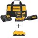 DEWALT 20V MAX XR Cordless Brushless 1/4-Sheet Variable Speed Sander with 20V 2.0Ah Battery, 3.0Ah Battery and Charger