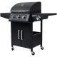 3-Burner Stainless Steel Propane Gas Grill in Black with Side Burner