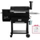 ASMOKE 700 sq. in. Skylights Wood Pellet Grill and Smoker with Smart Meat Thermometer in Black