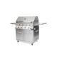 Fire Tango 4-Burner Propane Gas Grill in Stainless Steel with Height Adjustable Cooking Surface