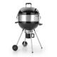 22 in. Kettle Charcoal Grill in Black With Pizza Ring and Pizza Stone