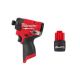 Milwaukee M12 FUEL 12V Lithium-Ion Brushless Cordless 1/4 in. Hex Impact Driver w/CP High Output 2.5 Ah Battery Pack