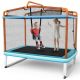 6 ft. 3-in-1 Orange Toddler Kids Trampoline with Swing and Horizontal Bar Enclosure Safety Net Outdoor Indoor