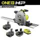 RYOBI ONE+ HP 18V Brushless Cordless 6-1/2 in. Track Saw Kit with (3) 4.0 Ah Batteries and Charger