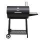 Royal Gourmet 30 in. Barrel Charcoal Grill in Black with Side Table
