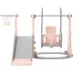 HDPE Indoor and Outdoor Swing Set Kids Playground Climber Swing Playset with Basketball Hoops Freestanding Combination