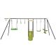 Gymax 660 lbs. Kids Metal Swing Set for Backyard 7-in-1 Multi-Functional Swing Set