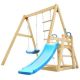 Outdoor Wooden Swing Set with Slide for Toddlers