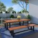 LAUREL CANYON 3-Piece Wood and Metal Picnic Set with Bench Seating