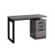 48 in. Rectangular Grey 3 Drawer Computer Desk with File Storage