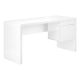 Desk 60 in. Rectangular High Glossy White 2-Drawers Computer Desk Left or Right Facing