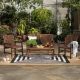 Walker Edison Furniture Company Chevron Dark Brown 4-pc Wood Outdoor Patio Chat Set